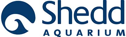 Logo of the shedd aquarium featuring a stylized wave design.