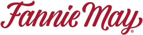 Logo of fannie may, featuring stylized red lettering.